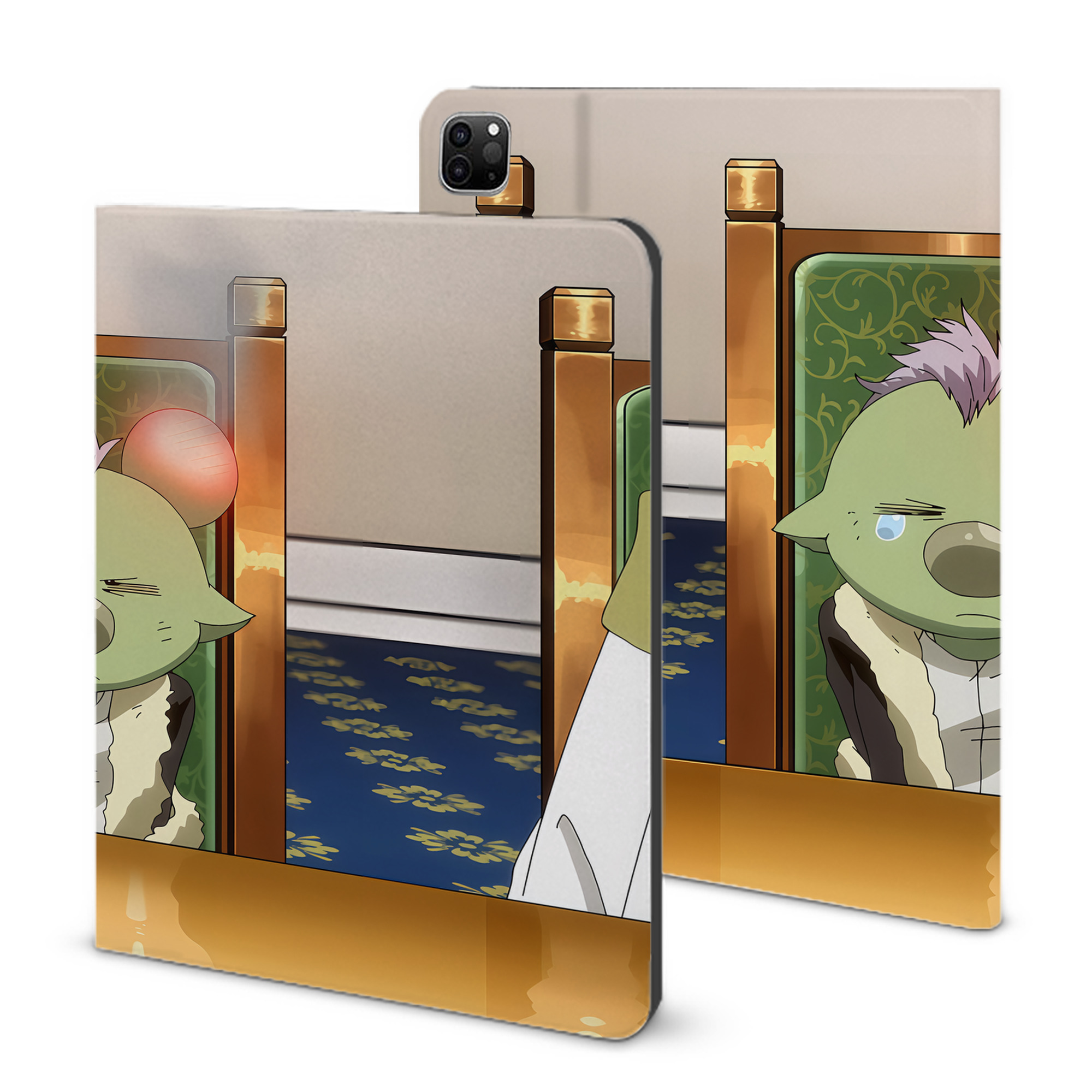 （画像用） 転スラ Regarding Reincarnated to Slime IPad ケース ブック型 PUレザー TPU 耐衝撃 軽量 薄型 ペン収納なし 全面保護 IPad 各モデル対応